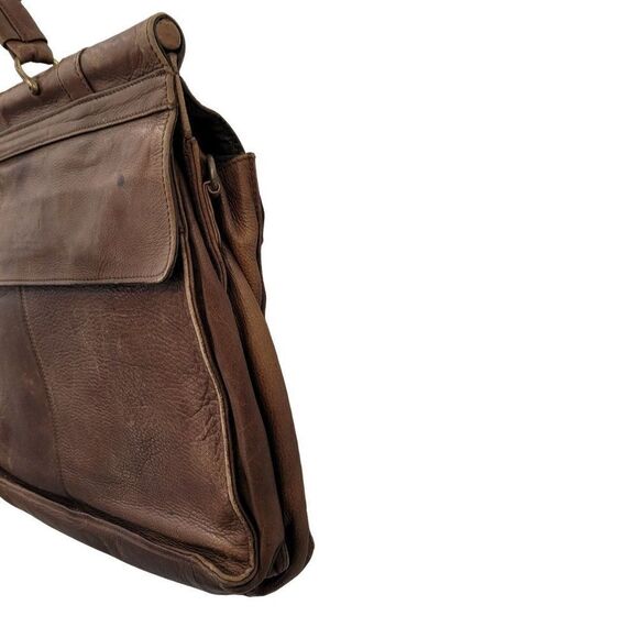 Vintage 80's Wilsons Leather Briefcase Leather Adventure Core Indian Jones Brown - Picture 9 of 16